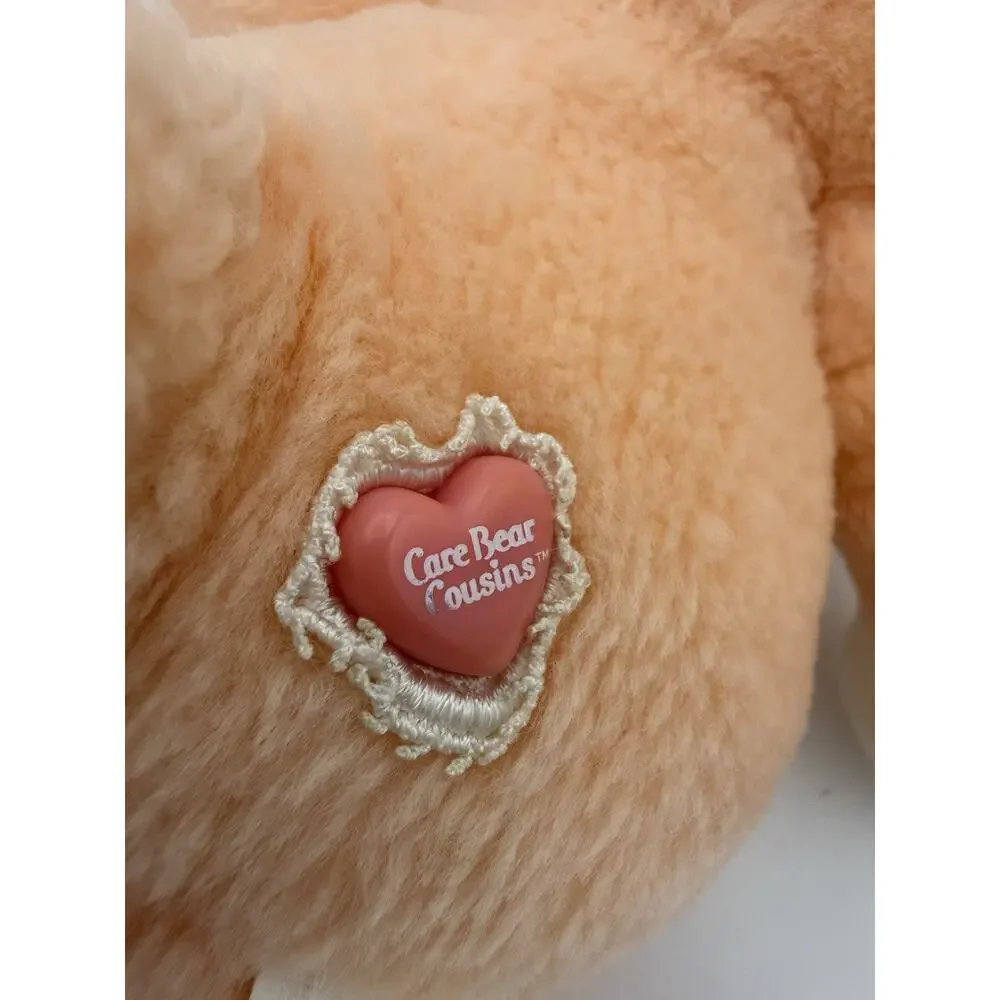 VTG Care Bear Cousin Cub Lil' Proud Heart Cat Plush Flocked Face Kenner 1986